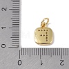 Rack Plating Brass Micro Pave CLear Cubic Zirconia Charms KK-E110-14G-F-3