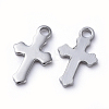 Tarnish Resistant 304 Stainless Steel Tiny Cross Charms STAS-E466-12B-2