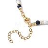 Round Natural Lapis Lazuli & Natural Howlite Heishi Beaded Necklaces NJEW-JN05662-4