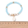 Bohemian Resin & Alloy & Glass Beads & Shell & Plastic Pearls Beaded Stretch Bracelets BJEW-Z169-01B-4