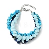 Natural & Synthetic Mixed Gemstone Chips Beaded Multi-strand Bracelets for Women BJEW-JB13986-02-3