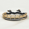 Bohemian Cylinder Glass Seed Beaded Multi-strand Braided Bead Bracelets GU1011-5-1
