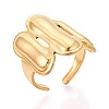 Adjustable Ion Plating(IP) 304 Stainless Steel Cuff Rings for Women RJEW-N052-10G-1