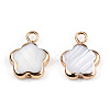 Electroplated Natural Freshwater Shell Charms SHEL-N032-218-3