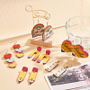ANATTASOUL 6 Pairs 6 Styles Teachers' Day Wood Dangle Earrings with Iron Pins EJEW-AN0004-85-7