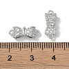 Brass Micro Pave Clear Cubic Zirconia Connector Charms KK-S367-21B-3