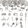 64Pcs 16 Style Tibetan Style Alloy Pendants TIBEP-TA0001-39-1