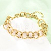 Hammered 304 Stainless Steel Rolo Chain Bracelets for Women BJEW-A160-10G-3