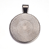 Flat Round Alloy Pendant Cabochon Settings LS-PALLOY-A15654-B-NF-2