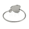 304 Stainless Steel Blank Bangle Bases with Heart Tray STAS-Z088-01P-01-3