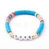 Handmade Polymer Clay Heishi Beads Stretch Bracelets Sets BJEW-SZ0001-59-17