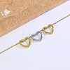 Two Tone Stainless Steel Triple Heart Pendant Necklaces for women OL9793-5