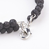 Natural Lava Rock Beads Multi-Strand Bracelets X-BJEW-JB03300-01-3