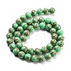 Synthetic Gold Line Turquoise Beads Strands G-H026-01B-03-2