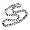 304 Stainless Steel Cuban Link Chain Necklaces for Men NJEW-D301-01P-2