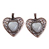 Natural Labradorite Peach Love Heart Pendants G-G158-01-12-1