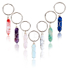 7Pcs Wire Wrapped Mixed Gemstone Bullet Keychain KEYC-PH01454-1