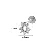 Bowknot 316L Surgical Stainless Steel Clear Cubic Zirconia 17 Gauge Threadless Labrets WGBD99E-12-1