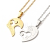 Heart Matching Couple Pendant Necklaces & Stud Earrings SJEW-E045-01GP-2