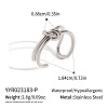 304 Stainless Steel Knot Cuff Open Rings for Women ZD8514-2-1