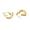Ion Plating(IP) 304 Stainless Steel Heart Hoop Earrings for Women EJEW-A076-05G-2