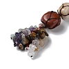7 Chakra Nuggets Natural Gemstone Pouch Pendant Decoration HJEW-H060-01-3