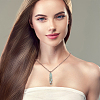 1Pc Natural Green Aventurine Bullet Macrame Pouch Pendant Alloy Chain Necklaces NJEW-PA0001-01A-5