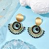 Natural Black Onyx Ear Studs EJEW-MZ00239-2