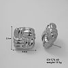 Fashionable Stainless Steel Square Twisted Stud Earrings for Women LN2724-2-1