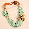 Acrylic and CCB Plastic Ring Beaded Waxed Cord Necklaces for Women FS-WG50C40-01-1