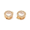 Brass Clear Cubic Zirconia Charms ZIRC-P104-04G-3