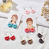 ANATTASOUL 6 Pairs 6 Colors Resin Doughnut Dangle Earrings EJEW-AN0003-27-7