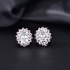 Brass Micro Pave Cubic Zirconia Stud Earrings for Women GG3425-3-1