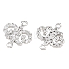 Brass Micro Pave Clear Cubic Zirconia Connector Charms CU-CBA7BFE-03A-P-2
