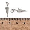 Brass Micro Pave Clear Cubic Zirconia Pendants KK-CBAD9DF-08P-3