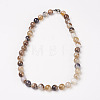 Natural Dyed Agate Beads Necklaces NJEW-F139-10mm-15-1