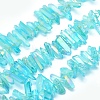 Electroplated Natural Quartz Crystal Beads Strands G-P368-05C-1