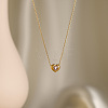 304 Stainless Steel Pave Cubic Zirconia Heart Pendant Cable Chain Necklaces for Women WG320DC-04-1