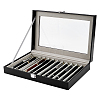 12 Grids Rectangle PU Leather Dustproof Pen Presentation Boxes with Visible Window Lid and Velvet Inside CON-WH0089-251-1