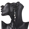 Oval Natural Aquamarine & Natural Cultured Freshwater Pearl Dangle Earrings EJEW-JE06876-2