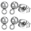 304 Stainless Steel Ball Post Stud Earring Findings STAS-BBC0004-75A-1