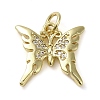 Brass Micro Pave Clear Cubic Zirconia Pendants KK-U005-01E-G-1
