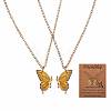 2Pcs Matching Butterfly Pendant Necklaces Set JN1033E-1-1