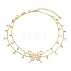 Zinc Alloy Crystal Rhinestone Butterfly Tassel Double Layer Waist Chains for Women WG9748F-01-3
