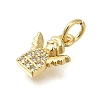 Rack Plating Brass Micro Pave Cubic Zirconia Pendants ZIRC-F142-22G-2
