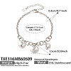 Summer Beach 316 Surgical Stainless Steel Micro Pave Clear Cubic Zirconia Charm Bracelets for Women WG13E8A-04-1