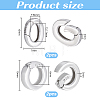 4Pcs 2 Styles 925 Sterling Silver Spring Gate Rings STER-PH0004-32S-2
