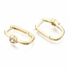 Brass Micro Pave Clear Cubic Zirconia Huggie Hoop Earring EJEW-T046-16G-NF-4
