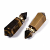 Faceted Natural Tiger Eye Pendants G-T131-15D-3