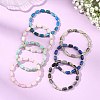 Natural Gemstone & Synthetic Non-magnetic Hematite Beaded Stretch Bracelets for Women Men BJEW-JB13827-1
